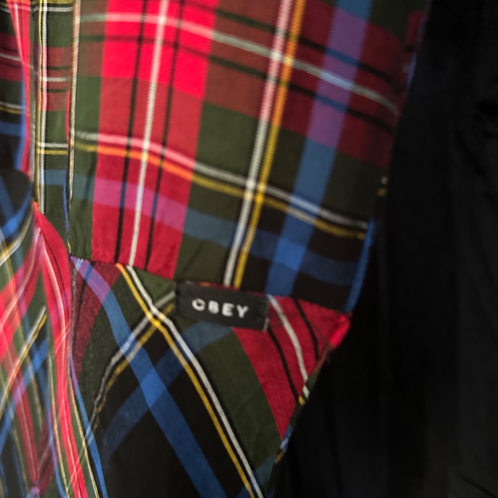 NWT Obey, world wide, tartan plaid midi dress, size XS - Picture 9 of 9